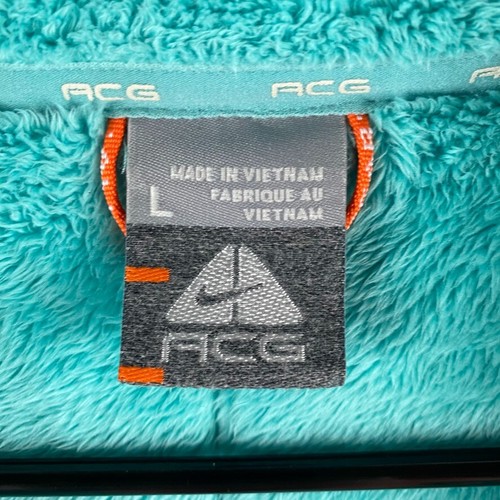 Nike ACG Jacket Womens Large Blue Green Teal Sherpa Fleece Full Zip Lined - Picture 5 of 12
