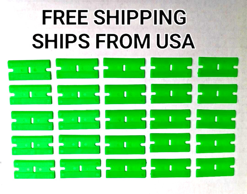Chisel Edge Plastic Razor Blades - Remove Bugs Pinstripe Decal Residue 25 Pieces