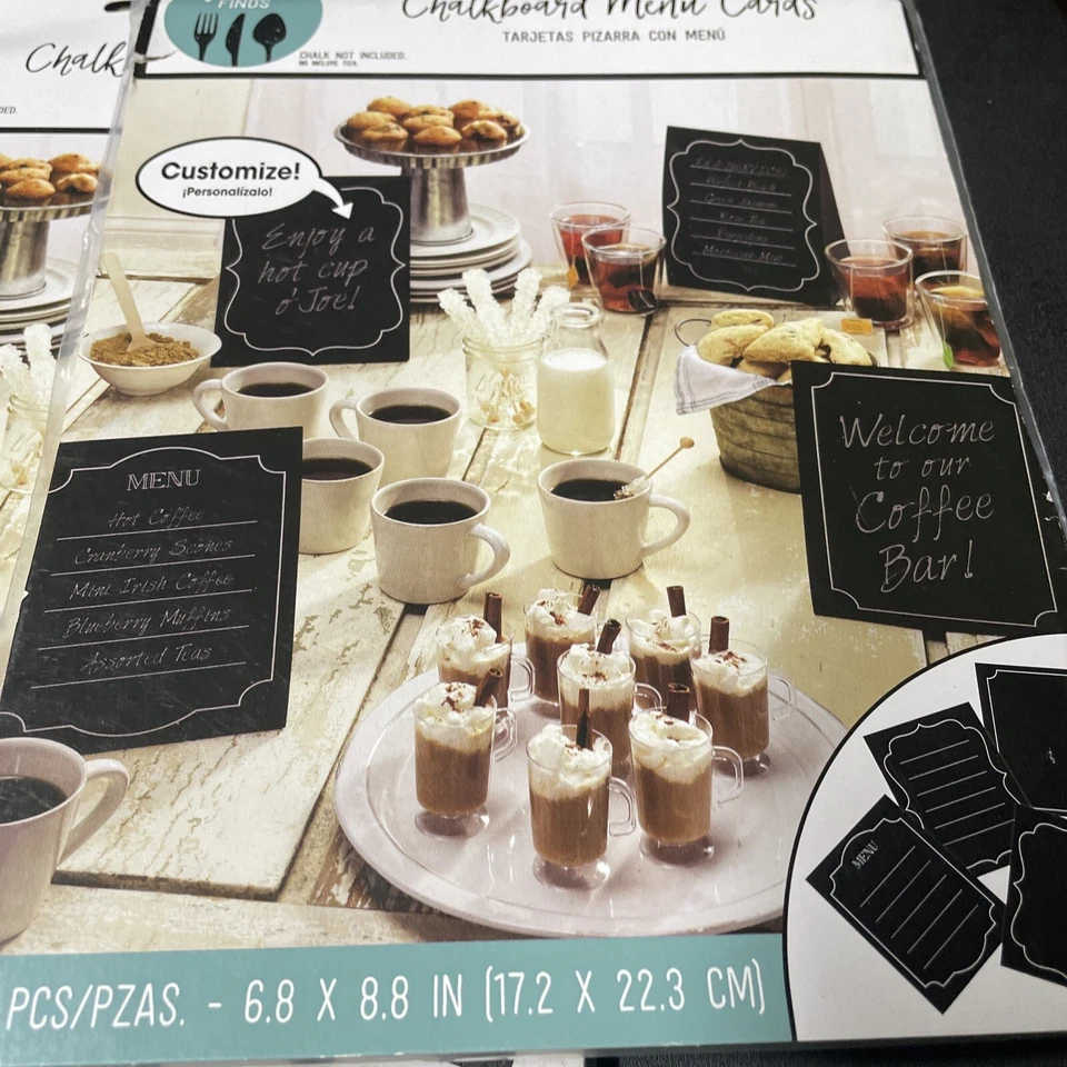 5 X Amscon Foodie Finds 4 Pcs Chalkboard Menu Cards Customize 6.8”x8.8” Banquet - Image 2 of 4