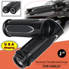 Motorcycle 1" Electronic Throttle Handlebar Hand Grips For Harley Electra Glide