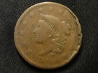1835 #3 CORONET HEAD LARGE CENT FULL LIBERTY HEADBAND  NOTE RIM DINGS — photo 1