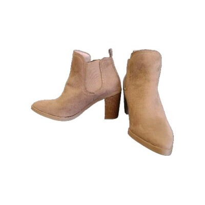 Sugar Ankle Booties Women's Size 9M Block Heels Brown Pull On - Main Image