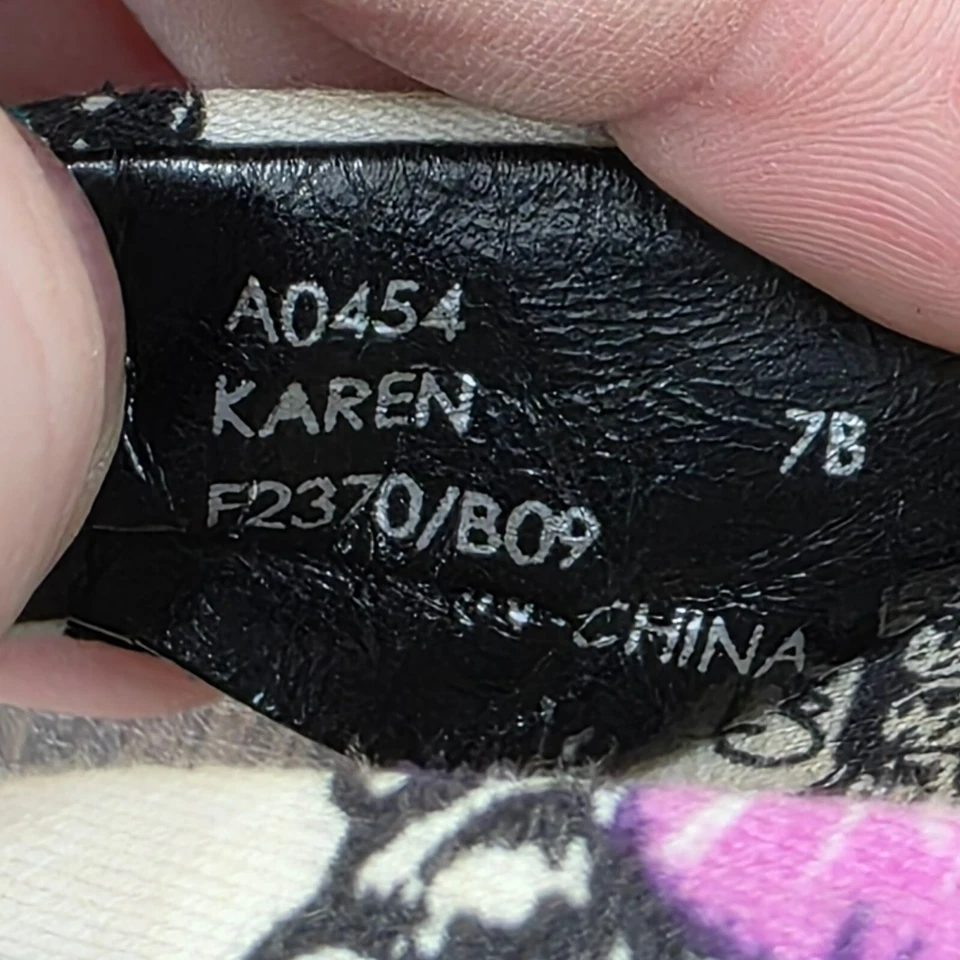 Sandalias Coach Karen Tacones 7 Y2K Coloridas Estampado Mariposa Corcho Lazo Deslizables en Mulas Foto 2 de 4