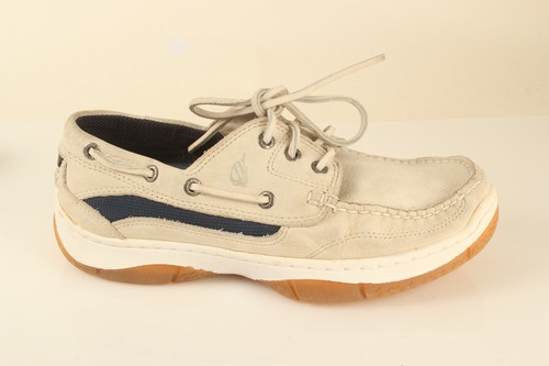 Nautica Mens White Gray Boat Sneakers 
