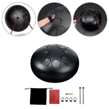 8 Notes 6 in Mini Steel Tongue Drum Hand Pan Drum Percussion Portable Instrument