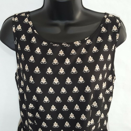 Pinky Womens Dress Medium Black Brown Sleeveless Art Deco Nouveau - Picture 2 of 10