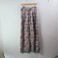 G By Gracia Pink and Blue Pleated Wide Leg Pants Sz S