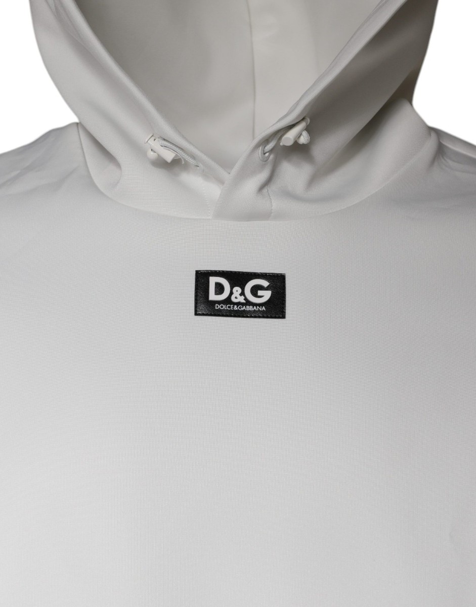 パーカー・フーディ Dolce & Gabbana Sweatshirt With Logoed Band Dolce & Gabbana White D&G Logo Hooded Men Sweatshirt Men's