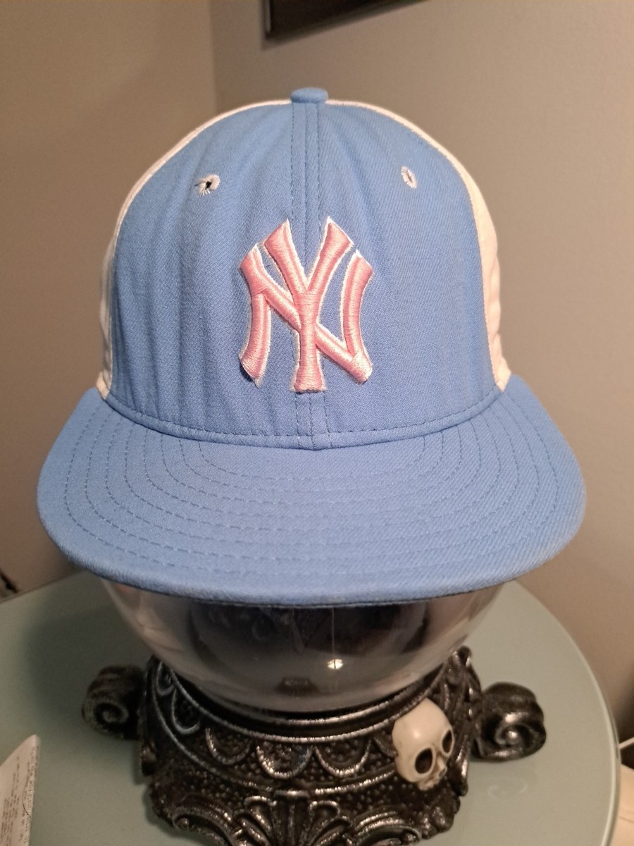 Pink New York Yankees Blue White Hat 5950 Breast Cancer Awareness MLB