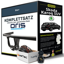 Für SKODA Karoq SUV Typ NU7 Anhängerkupplung starr +eSatz 7pol 11.2017-jetzt Kit