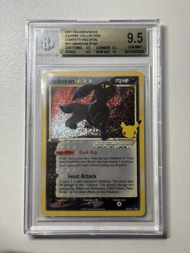 2021 Pokemon Celebrations Umbreon Gold Star Classic Collection #17/17 BGS 9.5 GM