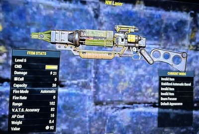 Nuclear Winter Invalid mods Laser Legacy Item Fallout 76 Xbox