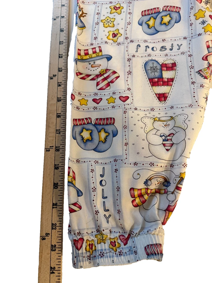 UNIFORM CHRISTMAS SCRUB JACKET CHEROKEE SNOWMAN L/S  (G-26) - Image 4 of 4