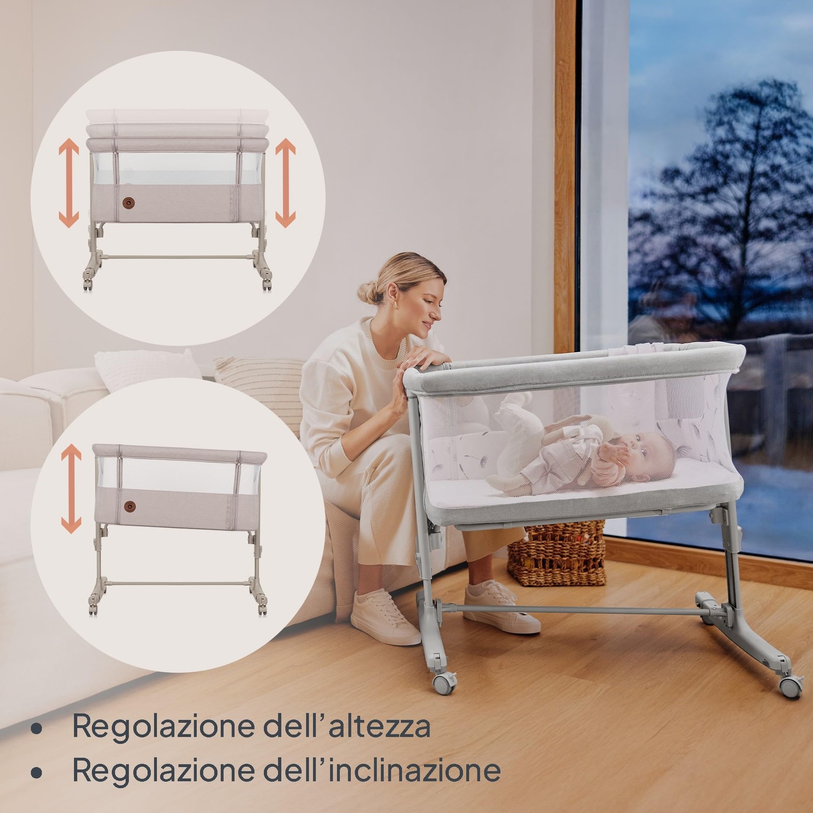 Aurora Culla Co Sleeping e Lettino da Viaggio 3 in 1 fino a 9 kg Per Neonati foto 6