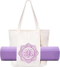 Yoga Mat Bag for Women Canvas Tote Bags with Yoga Mat Carrier Gym Bag for Workou