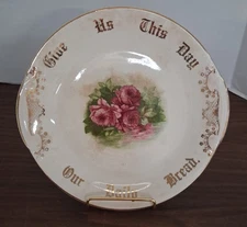 DRESDEN  10.25"INCH "GIVE US THIS DAY OUR DAILY BREAD" PLATE with HANDLES