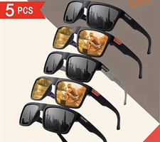 5 PCS Polarized Square Black Mens Sunglasses ...