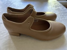 BLOCH Girls Tan Tap Shoes Techno Tap Mary Janes Size 1