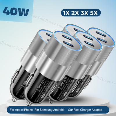12V Dual USB C Car Fast Charge Type C Phone PD 40W Adapter Cigarette  Lighter Lot | eBay