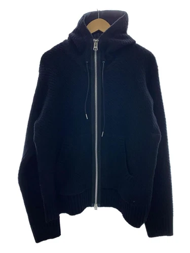 Sacai Felpa con Cappuccio Zip 23AW Maglia Blouson 3 Lana Nero 23 03223M con Etichetta Usata