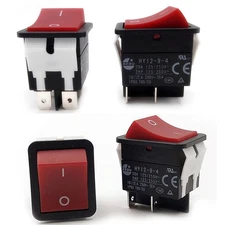 KEDU HY12-9-4 Power On Off Rocker Switch Push Button 4 Pin IP55 T85O Spare Part