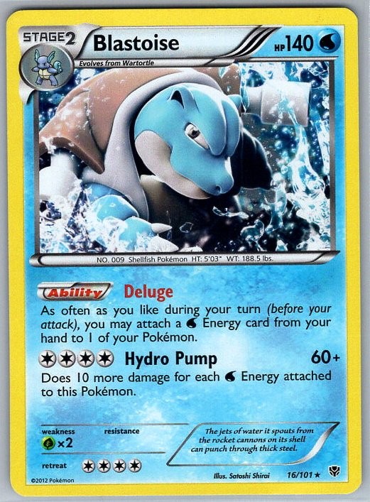Blastoise 16/101 Holo Rare Plasma Blast MP
