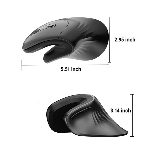 Wireless Vertical Mouse, Ergonomic Vertical Wireless Mouse Large Size, 2.4G R... - Picture 6 of 6