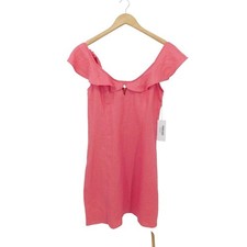 NWT Reformation Women's Ira Pink Snapdragon 100% Linen Mini Dress Size 6