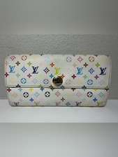 Louis Vuitton Murakami White Multicolor Monogram Canvas Long Wallet w Pink int.