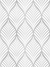 Amiya Silver Gray Peel and Stick Wallpaper Modern Boho Removable Vinyl Contac...