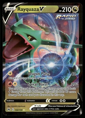 Rayquaza V 100/159   Crown Zenith Ultra Rare NM