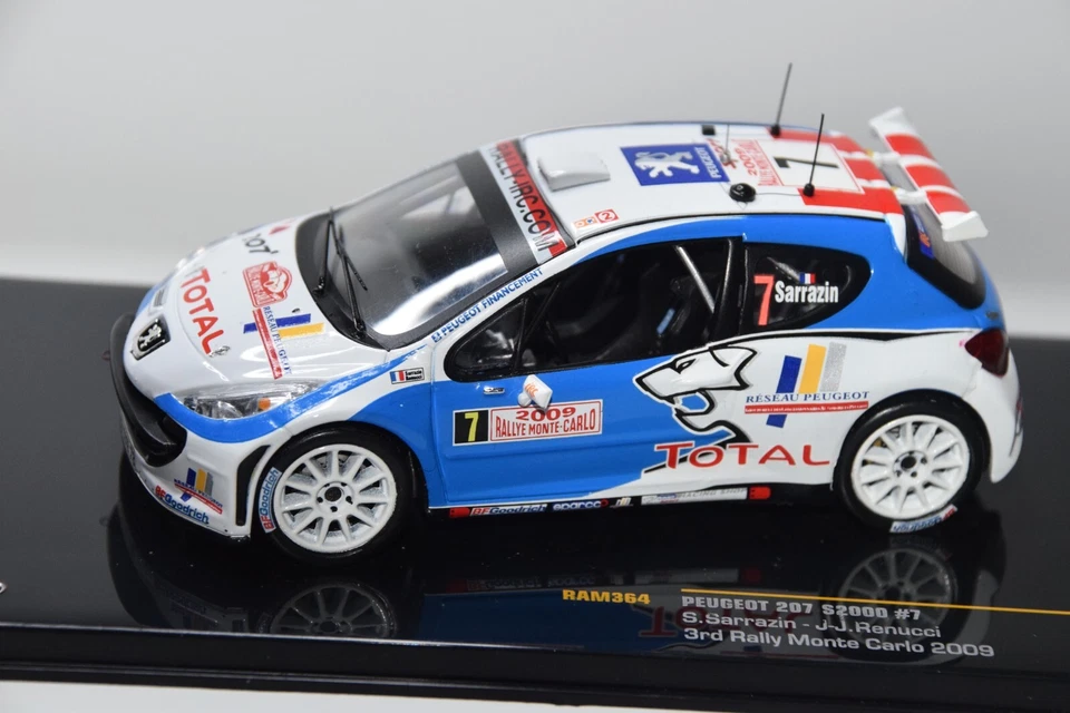 B25 1:43 IXO RAM364 PEUGEOT 207 S2000 #7 3ER RALLY MONTE CARLO 2009 SARRAZIN SIN USAR, EN CAJA Foto 3 de 4