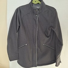 Exofficio Jacket Womens Size 12 To 14 Textured Gray Zip Pockets Snaps Collar New