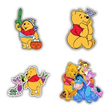 Winnie The Pooh Cartoon Set Of 4 Vinyl Sticker Decal - 5'' longer side ID:7