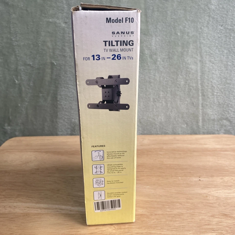 SANUS VUEPOINT F10 Tilting Flatscreen TV Wall Mount 13 to 26 inch TV's-Home New - Image 3 of 4