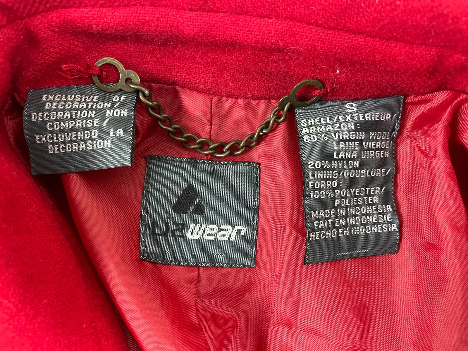 Lizwear Basic Jacket Womens Small Wool Lined Butt… - image 13