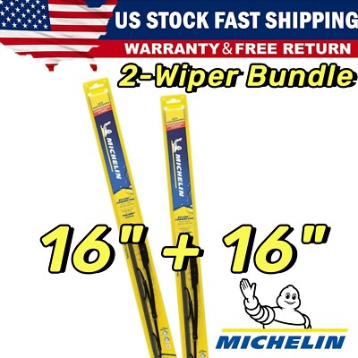 Matched Set 2 Wipers 16''+16''  For Michelin Wiper Blades 2000+ - 32-160/160