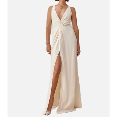 NWT Reformation Bray Dress, Ivory Wedding Dress, Twist Front Formal Gown,  Size 8 | eBay