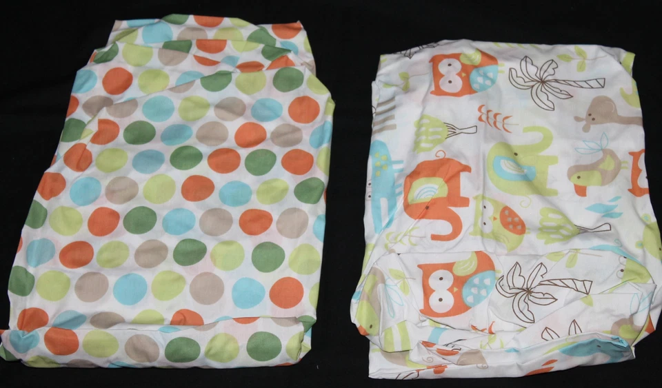 Sumersault Just Hangin 4 piezas cuna guardería juego de cama jirafa elefante búho nuevo Foto 4 de 4