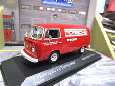 VW Volkswagen Bus T2 Transporter Renndienst rot Porsche 1972 Minichamps 1:43
