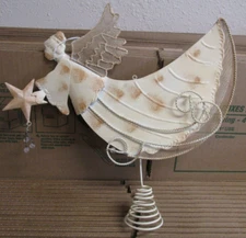 Colonial tin works angel w/spiral stand christmas tree topper/ table decoration