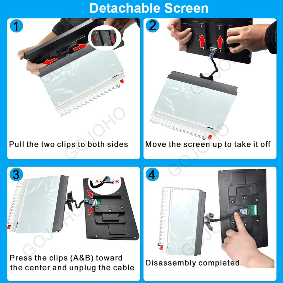 Single 1 DIN Rotatable 10.1'' Android 13 Touch Screen Car Stereo Radio GPS Wifi - Image 3 of 4