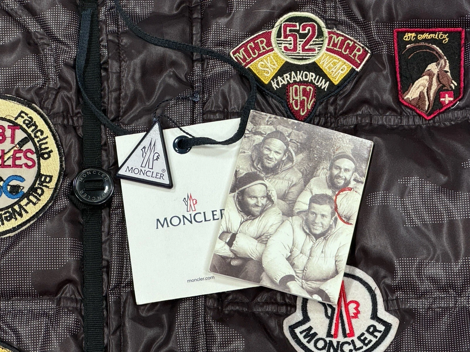 Giacca vintage MONCLER Leon marrone pelliccia sintetica piumino isolato Gorpcore taglia 9 US 4XL