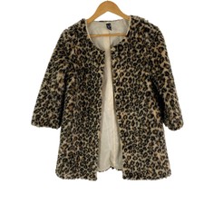 Windsor Cheetah Print Coat Faux Fur Wool Blend S