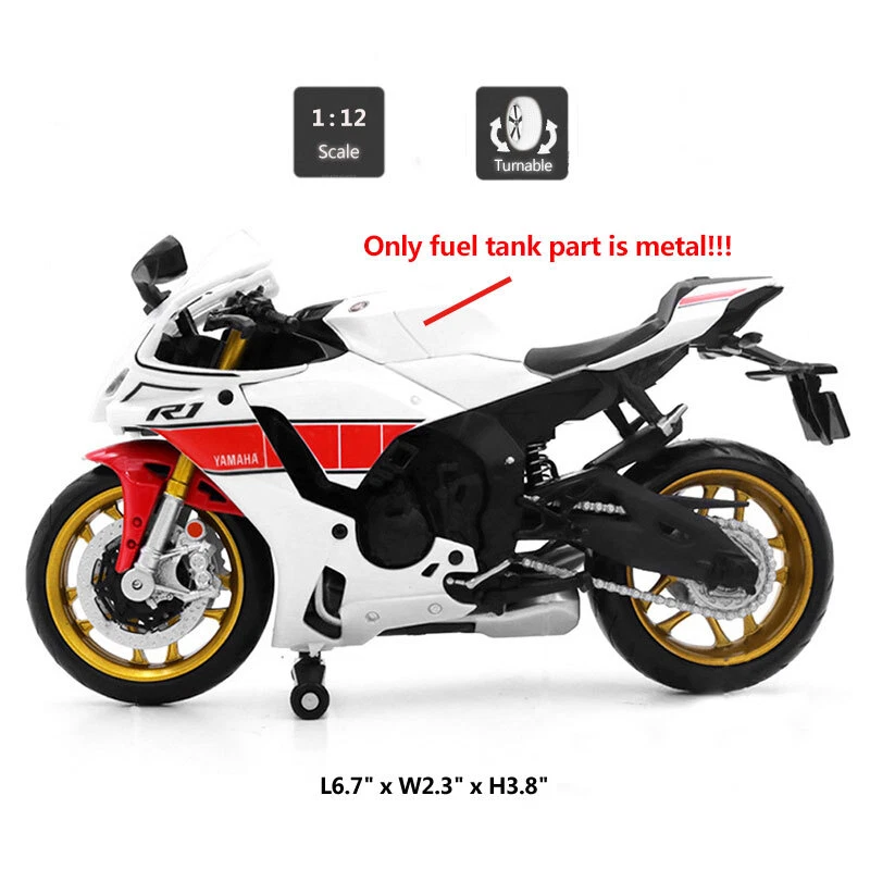 1:12 2022 Yamaha YZF-R1M литая модель мотоцикла игрушка подарки мужчин коллекции белый - Изображение 2 из 4