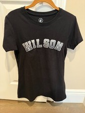 NWT A'ja Wilson 22 Las Vegas Aces WNBA FISLL Embroidered Black T Shirt Small