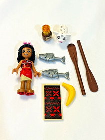 Lego Disney Princess Minifigure Lot Pua Pig & Moana Coconut Head, Fish, Oars Lot