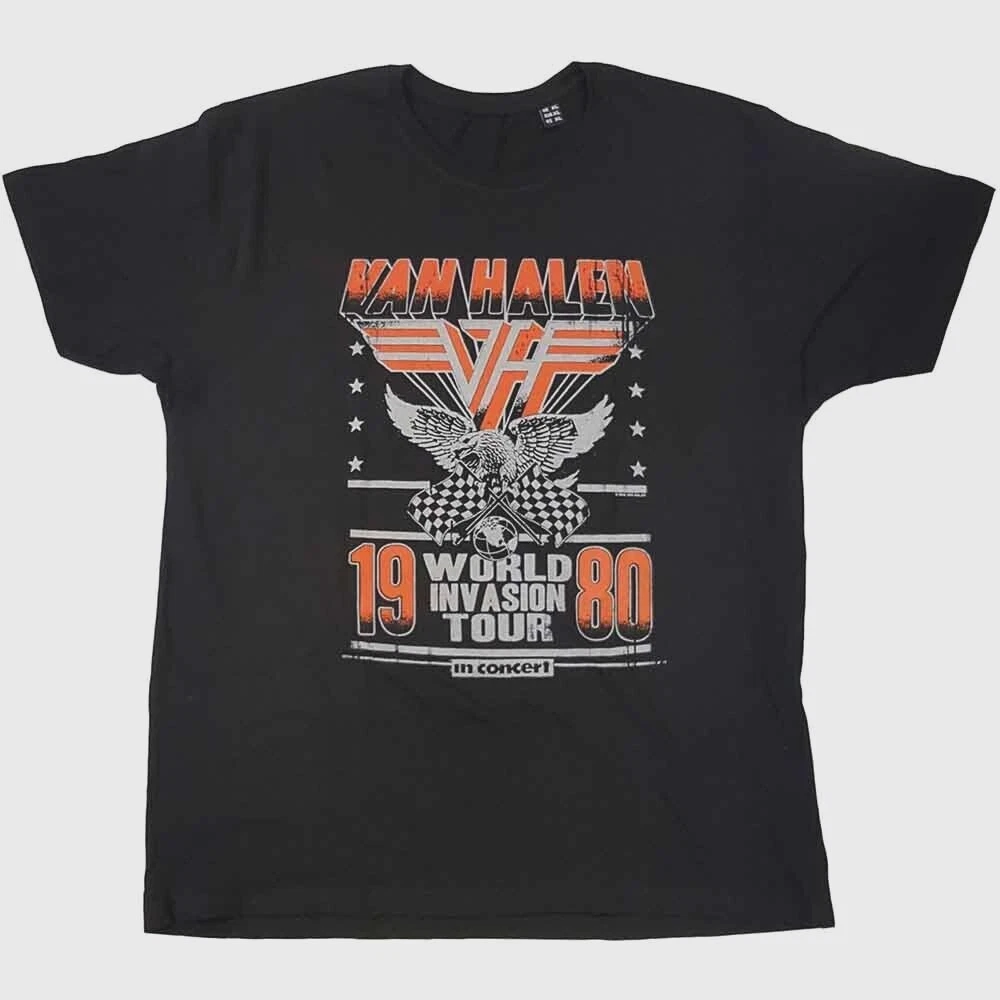 Van Halen Tour 1977 Official T-Shirt - Rock Off Unisex Tee In White, Premium Cotton, Multiple Sizes - View #9