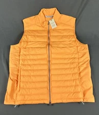 Peter Millar Golf Vest Crown Elite Light Full Zip Puffer XL Orange NWT MSRP $200