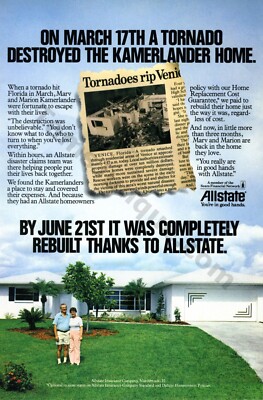 1985 Allstate Insurance Vintage AD, Marv & Marion Kamerlander, Gift ...